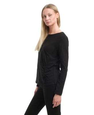  Long Sleeve Ruched Side Tee