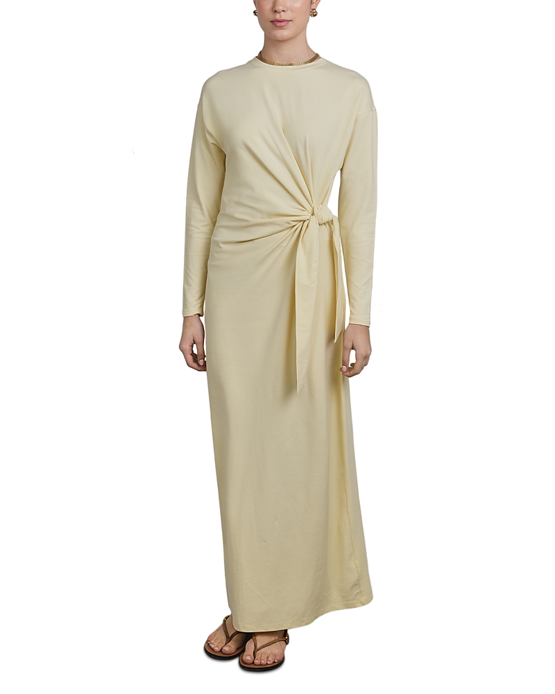 Point Side Tie Maxi Dress