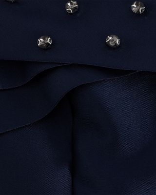 Erina Navy Satin Twill Midi Dress