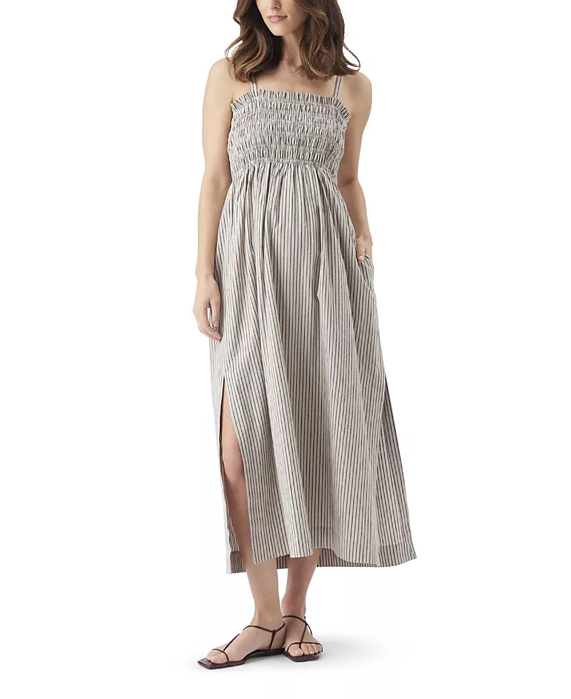 Ripe Maternity Leo Stripe Shirred Dress