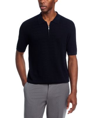 Chevron Quarter Zip Knit Polo Shirt
