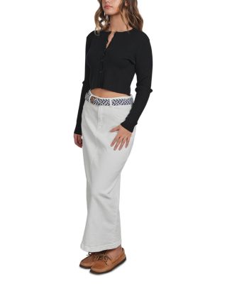 x HD Denim Maxi Skirt