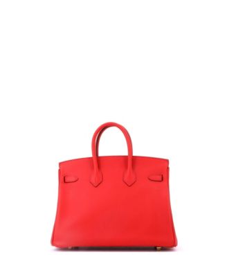 Birkin 25 Handbag Red Swift with Gold Hardware