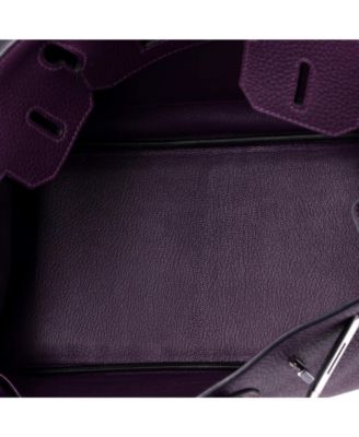Birkin 30 Handbag Purple Clemence with Palladium Hardware