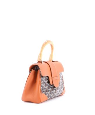  Mini Saigon Top Handle Bag Coated Canvas with Leather