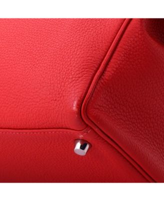 Kelly 32 Handbag Red Togo with Palladium Hardware