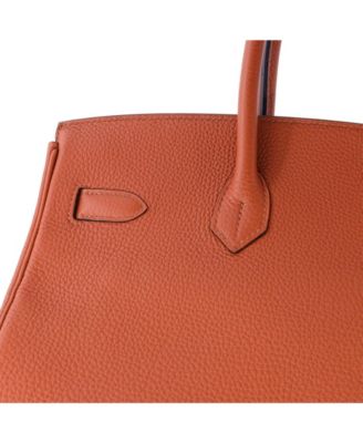 Birkin 35 Handbag Brown Togo with Palladium Hardware