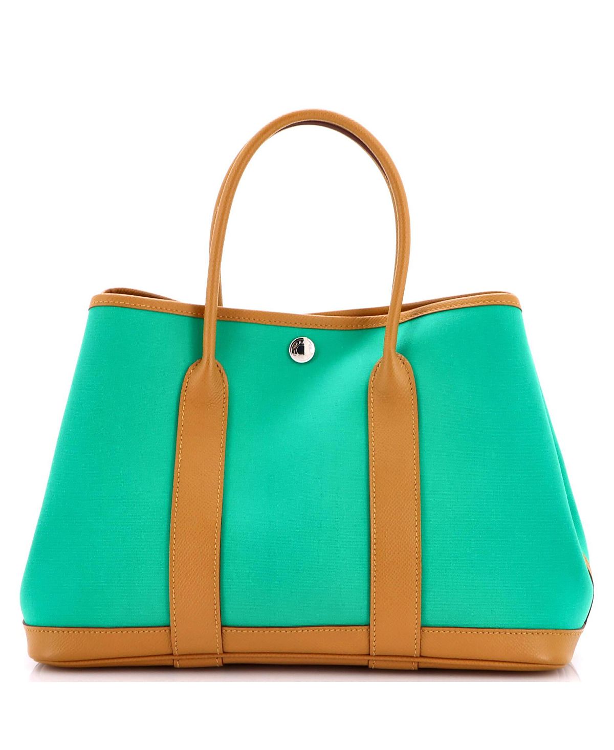 Pre-Owned HERMES 30 Garden Party Tote Toile and Leather