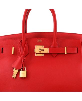 Birkin 30 Handbag Red Epsom with Gold Hardware