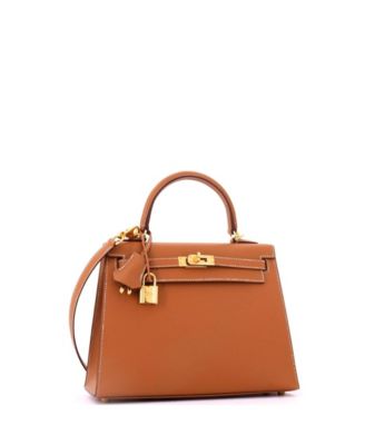 Kelly 25 Handbag Brown Epsom with Gold Hardware