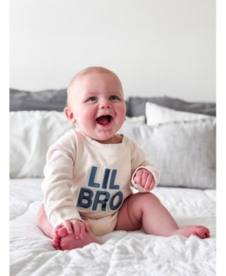 Boys' Lil Bro Embroidered Patch Long Sleeve Romper - Baby