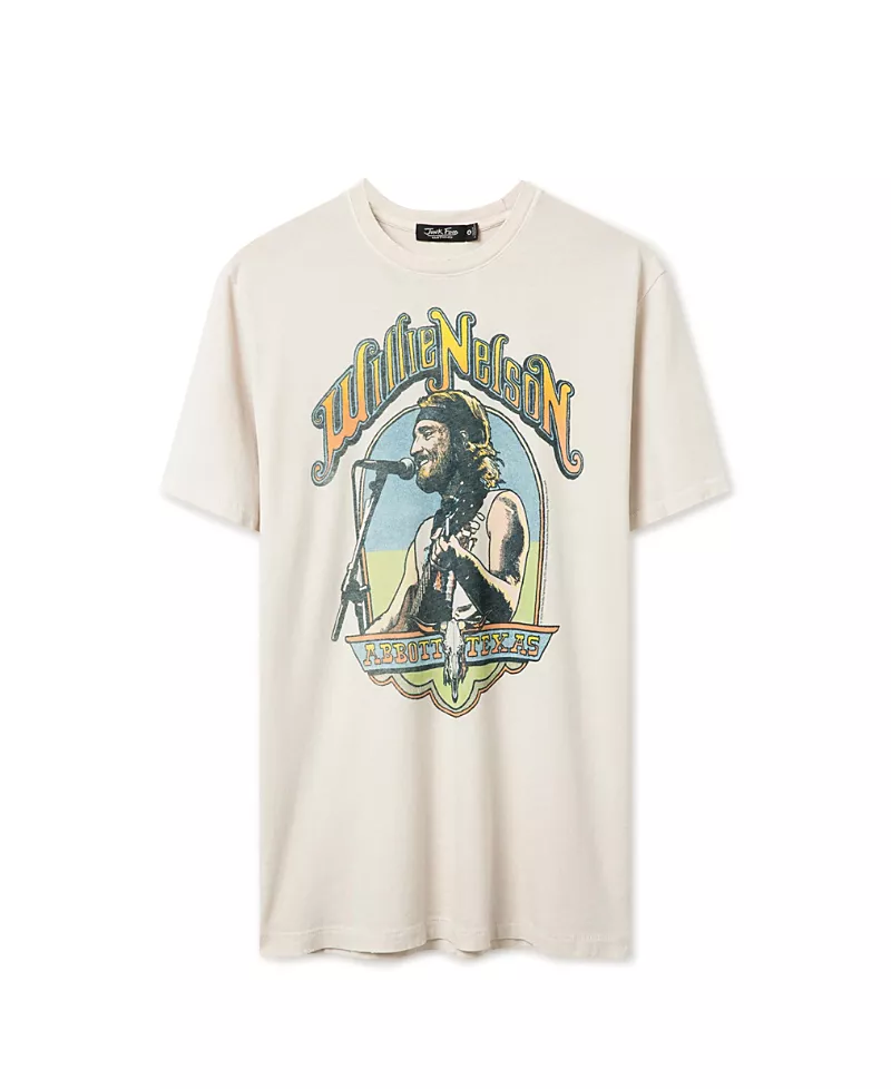 Junk Food Clothing Unisex Willie Nelson Abbott Texas Vintage Tee