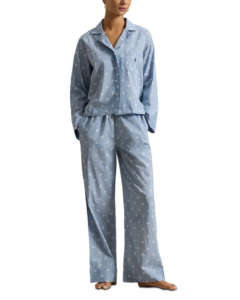 Polo Ralph Lauren Long Sleeve Pajama Set in Vintage Floral Stripe