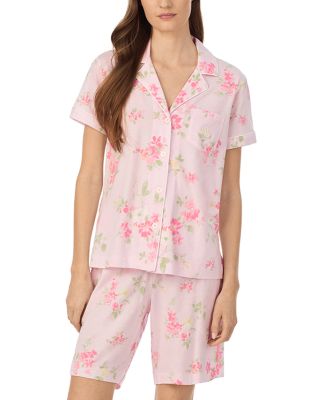 Short Sleeve Classic Knits Notch Collar Bermuda Pajama Set
