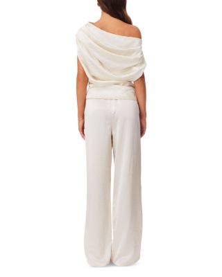 Dove Asymmetrical Top & Drawstring-Waist Pants