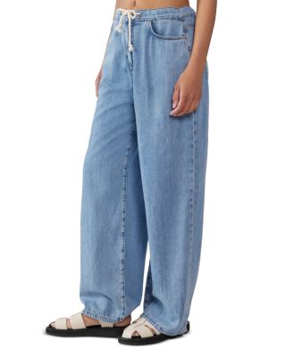 Nesta Drawstring High Rise Jeans in Prime Indigo