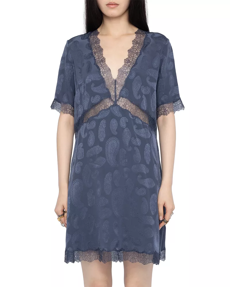 Zadig & Voltaire Redoxa Silk Paisley Jacquard Dress