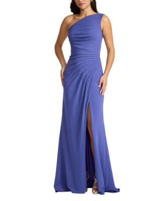  Lohner One-Shoulder Draped Gown