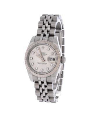  Oyster Perpetual Datejust Automatic Watch in Stainless Steel and White Gold with Diamond Markers 26mm