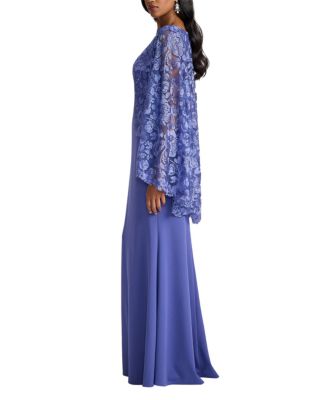  Margolin Embroidered Cape Gown