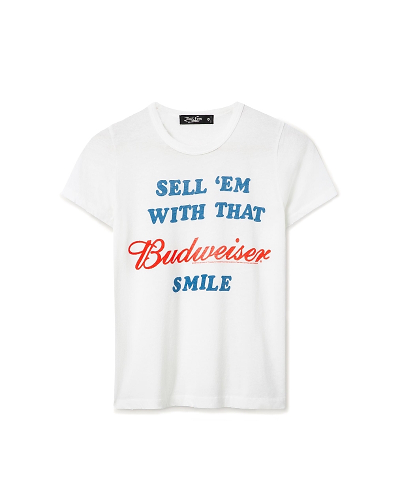 Junk Food Clothing Women's Sell 'Em With That Budweiser Smile Vintage Tee