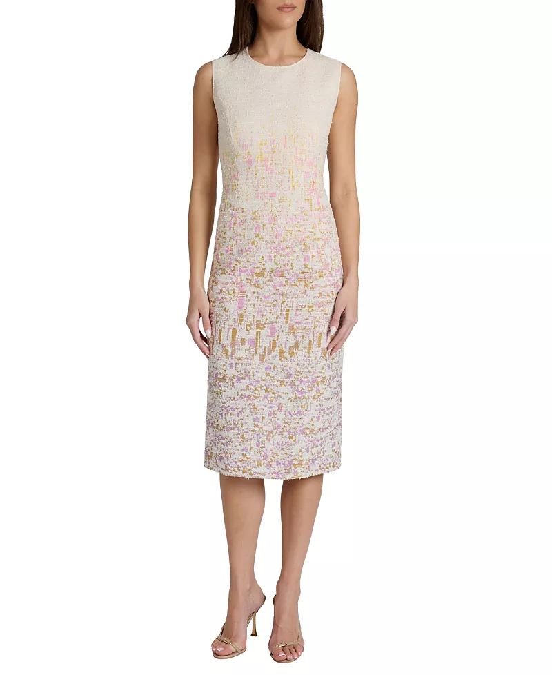 Santorelli Britta Midi Sheath Dress in Ombre Jacquard