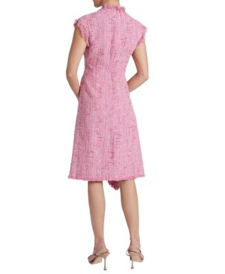  Cici Asymmetric A-Line Dress in Cotton Blend Tweed