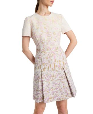 Indira Short Sleeve A-Line Dress in Ombre Jacquard