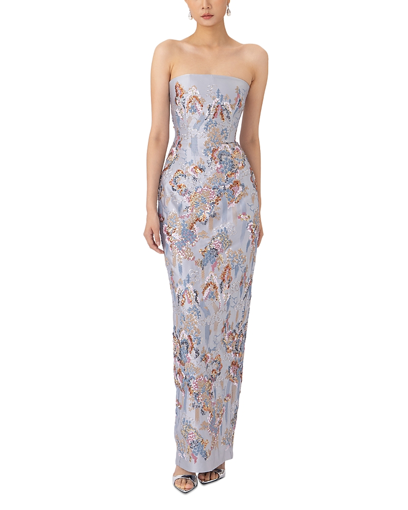 Sau Lee Ilsa Sequinned Embroidered Gown