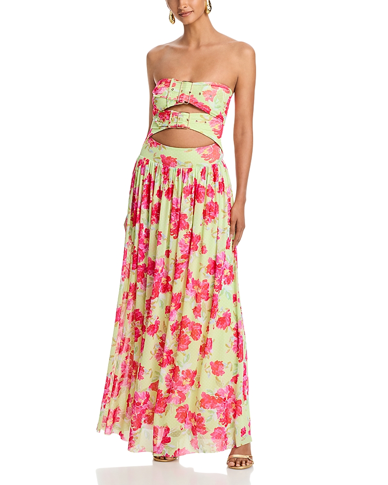 Afrm Khalid Double Buckle Maxi Dress