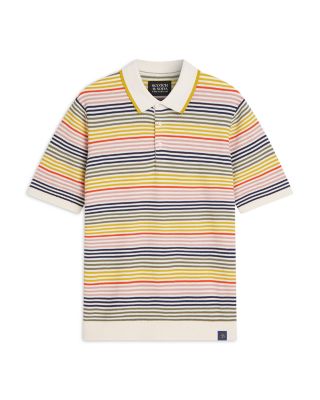 Striped Structured Knitted Regular Fit Polo