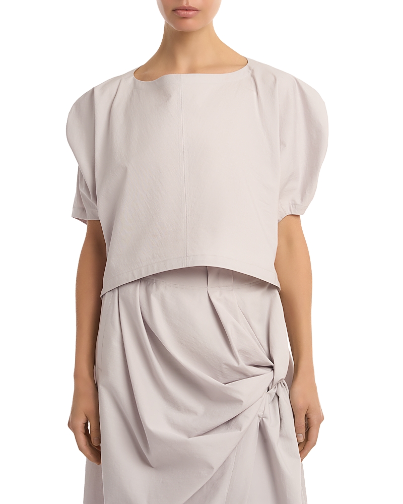 Pleats Please Issey Miyake Gathered Sleeve Top