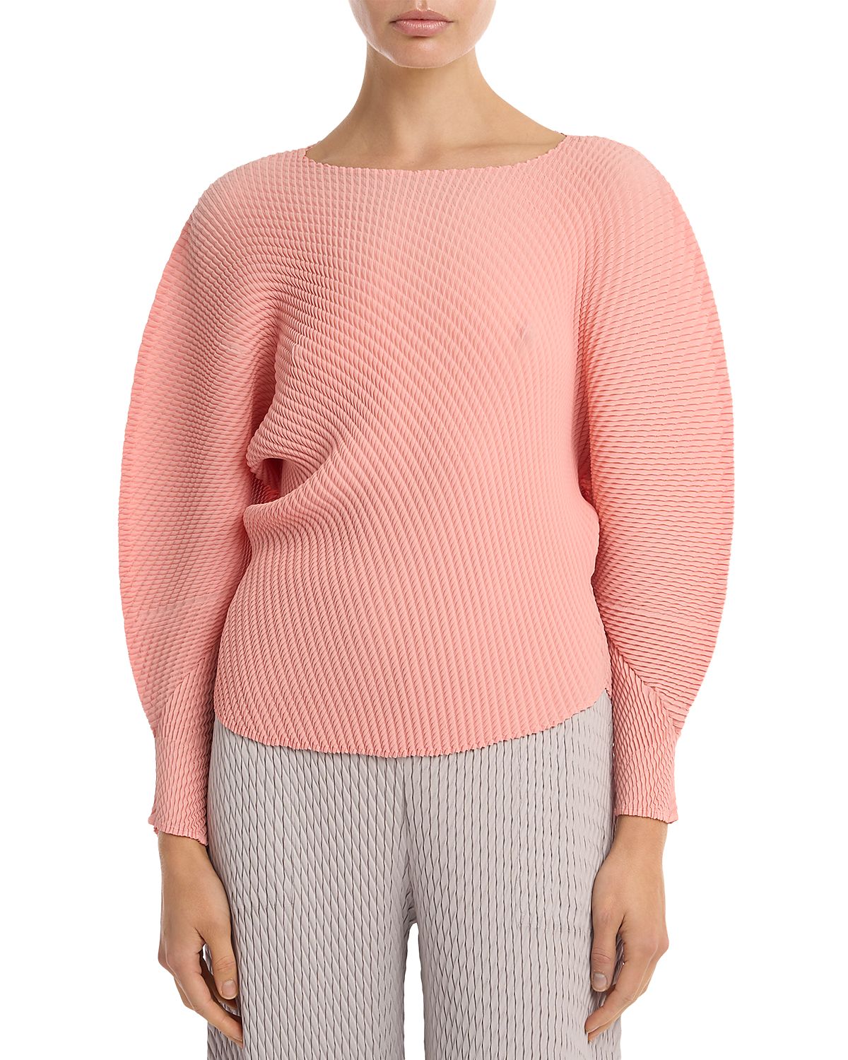 Pleats Please Issey Miyake Misty Pleated Dolman Sleeve Top