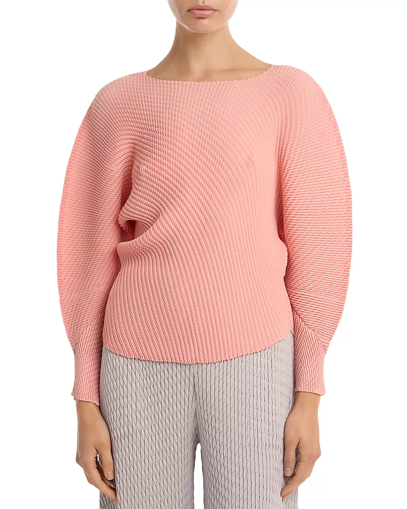Pleats Please Issey Miyake Misty Pleated Dolman Sleeve Top