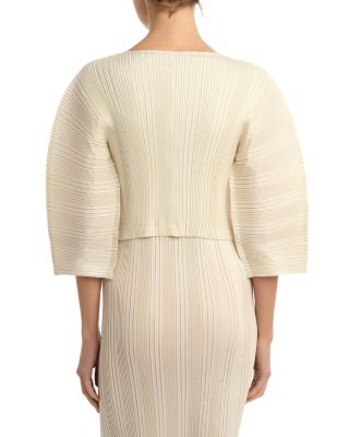 Linen Like Rib Pleats Cardigan