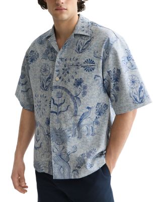 Delfts Blau Jacquard Graphic Shirt