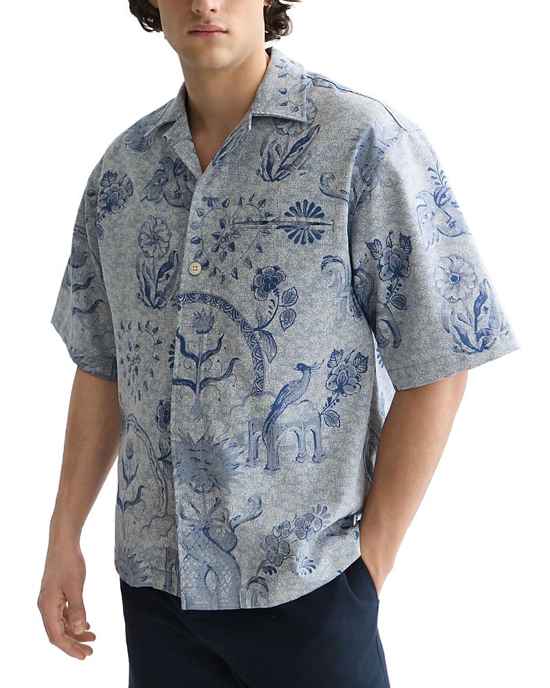 Scotch & Soda Delfts Blau Jacquard Graphic Shirt
