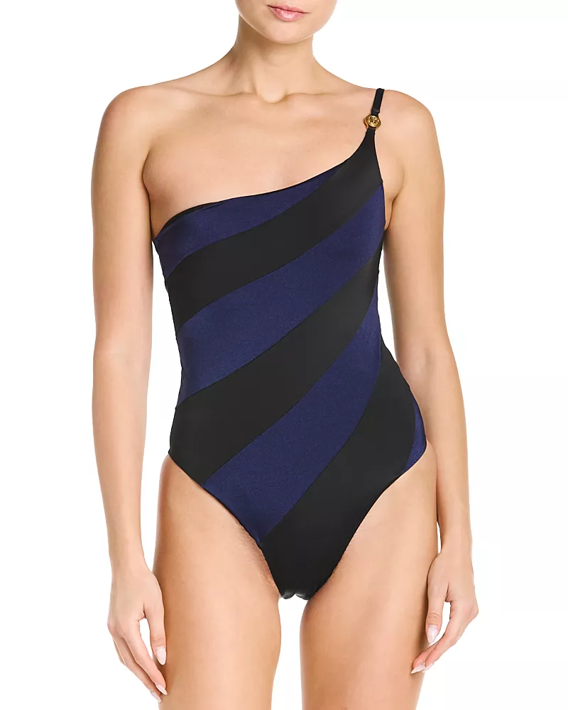 Versace Asymmetrical One Piece Swimsuit