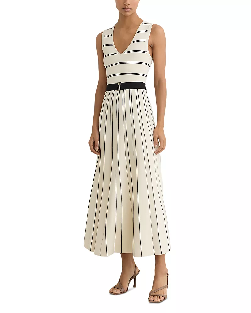 Reiss Mallory Stripe Midi Dress