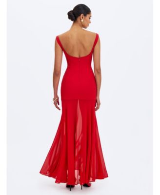  Verona Scoop Neck Flared Maxi Dress
