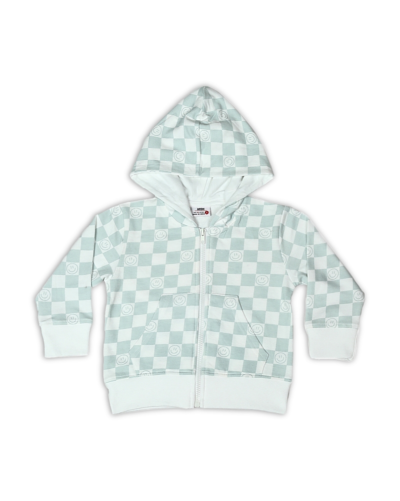 Mish Mish Boys' Check French Terry Zip Hoodie - Little Kid