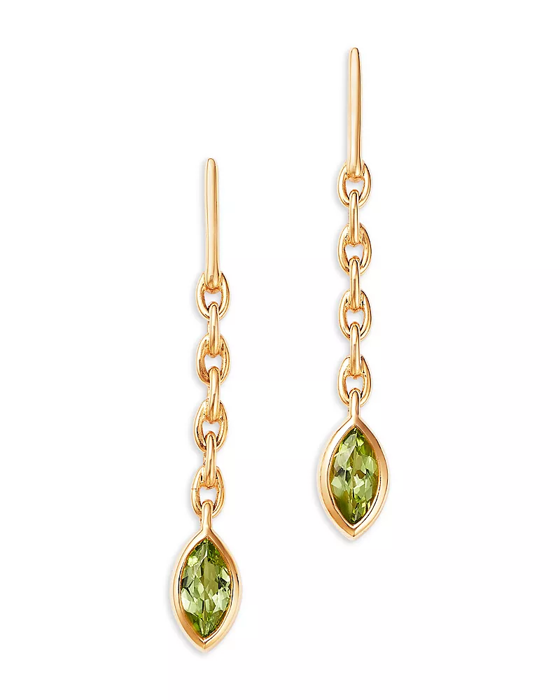 Bloomingdale's Fine Collection Peridot Drop Earrings in 14K Yellow Gold