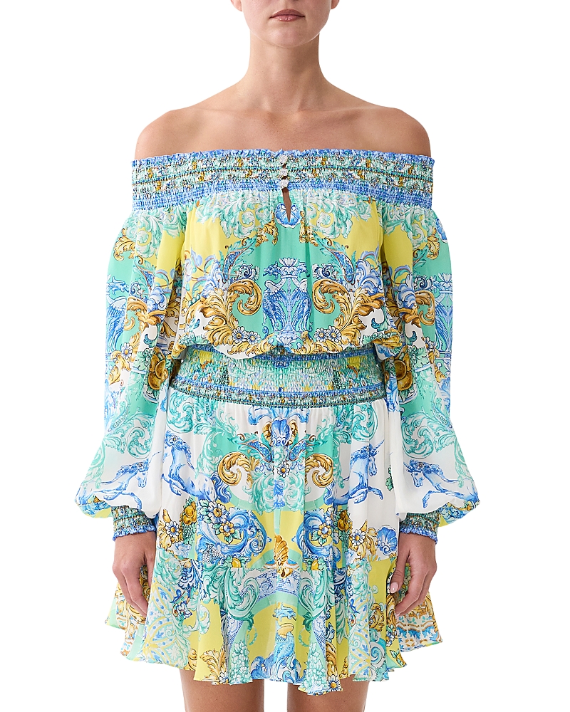 Camilla Silk Off-the-Shoulder Dress