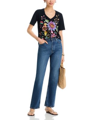 Aivy Raw Hem V Neck Tee