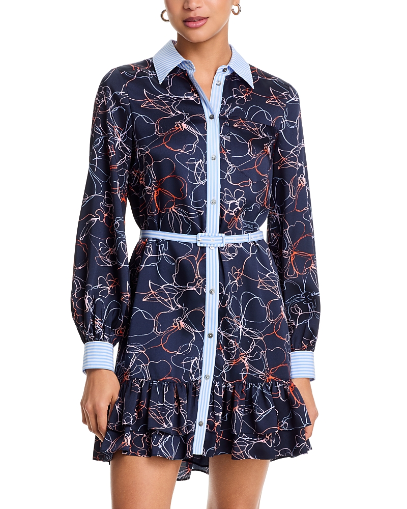 Cinq a Sept Malva Linework Floral Tirza Dress