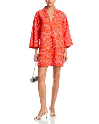 Embroidered Poplin Arcia Kaftan Dress