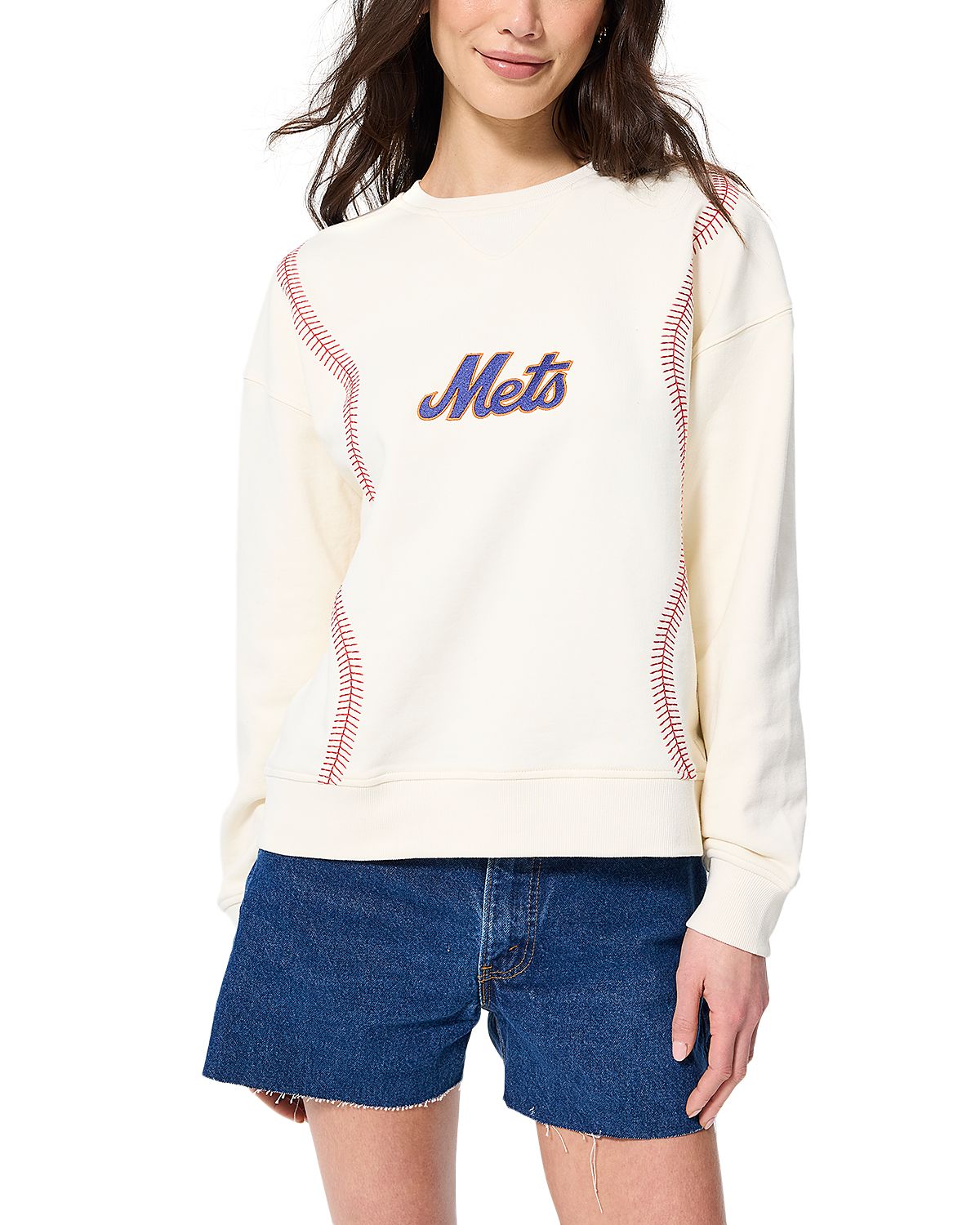 Terez Baseball Stitch Crewneck Sweatshirt