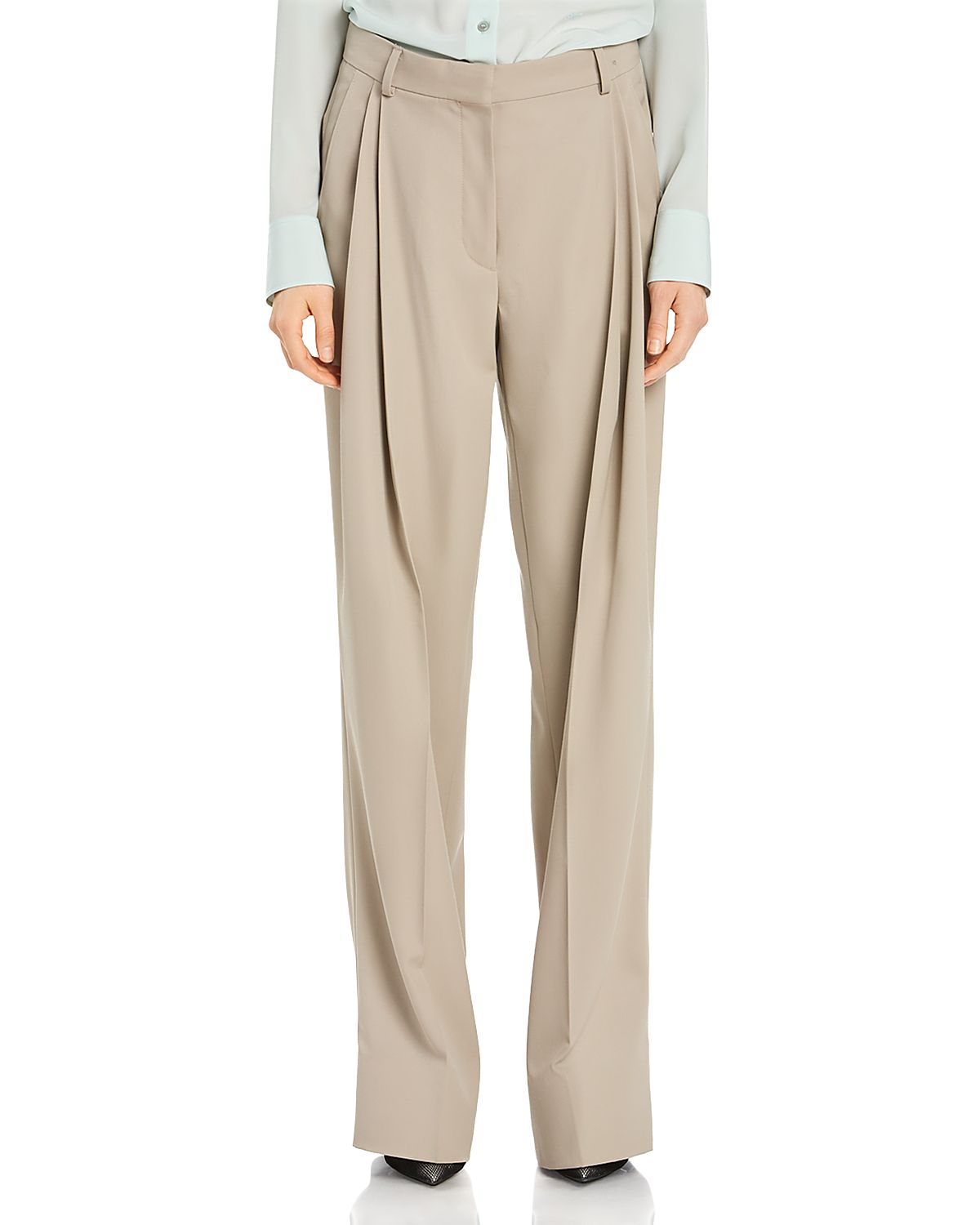 Stella McCartney Wool Pleated Straight Pants