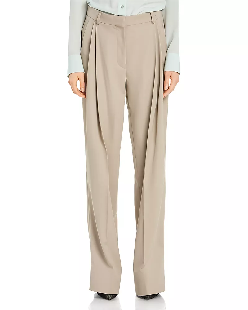 Stella McCartney Wool Pleated Straight Pants