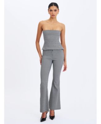  Ulli Micro-Houndstooth Flared Pants